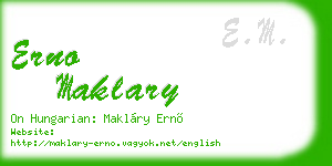 erno maklary business card