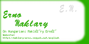 erno maklary business card